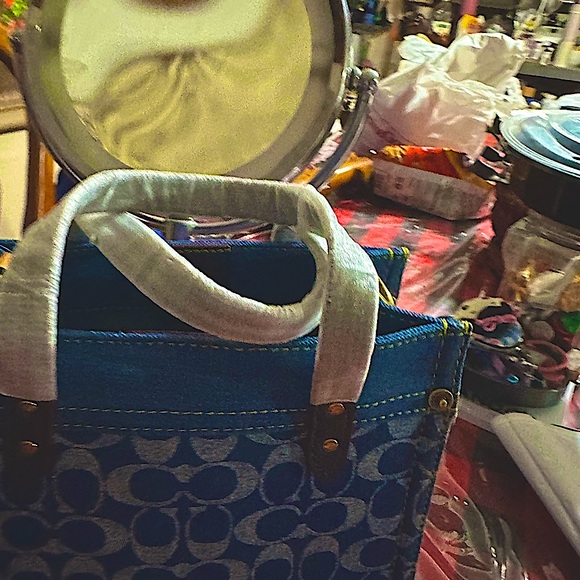 Selling new denim coach tote - Picture 12 of 14
